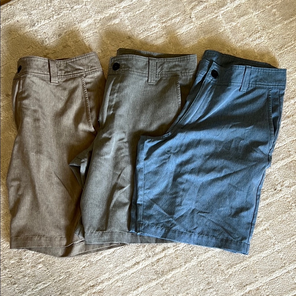 Men's Casual Magellan Shorts - Blue, Gray, and Brown